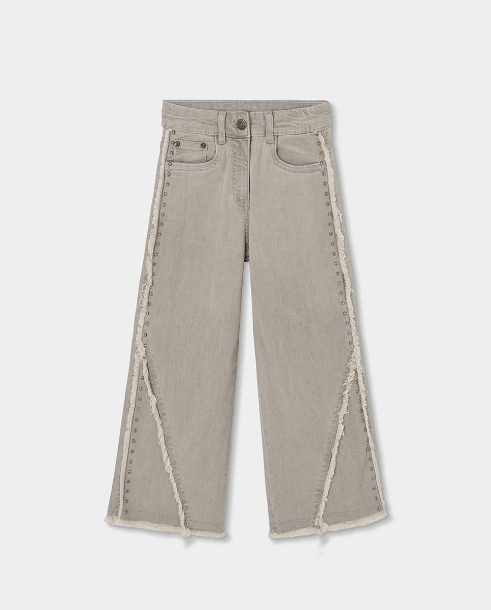 Calças Denim Elásticas Infantil Boboli Cinzento-claro-1