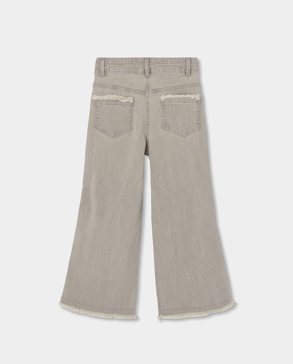 Calças Denim Elásticas Infantil Boboli Cinzento-claro-2