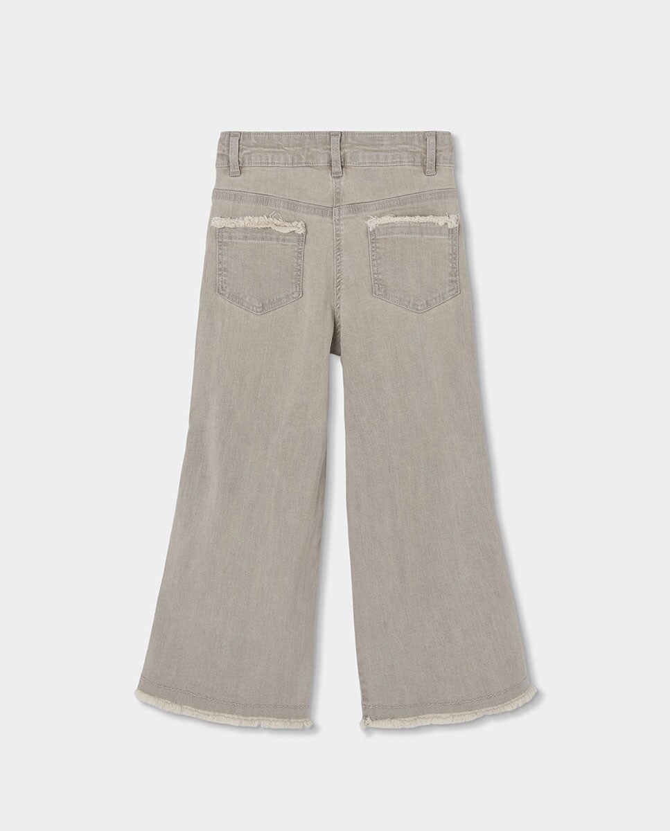 Calças Denim Elásticas Infantil Cinzento-claro-2