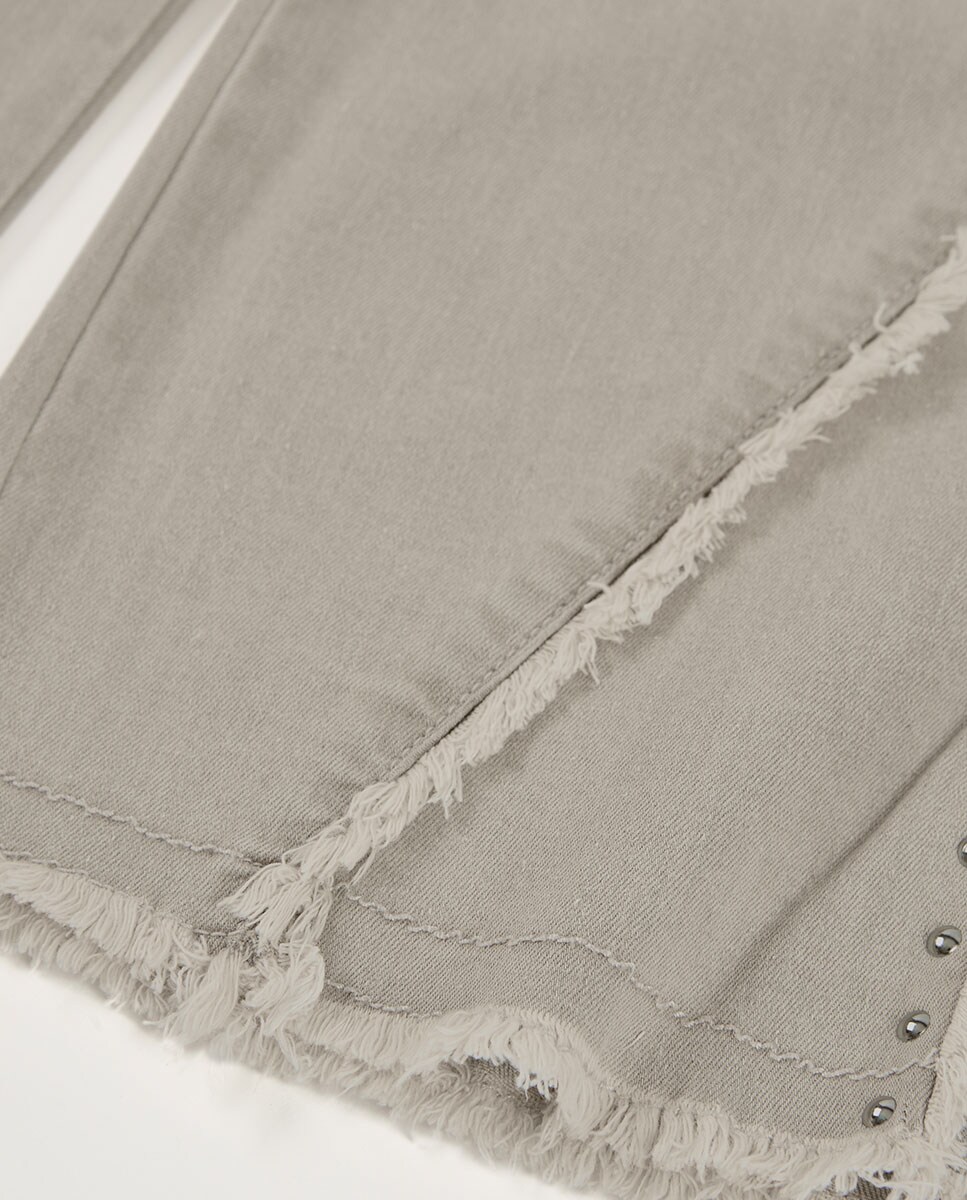 Calças Denim Elásticas Infantil Cinzento-claro-4