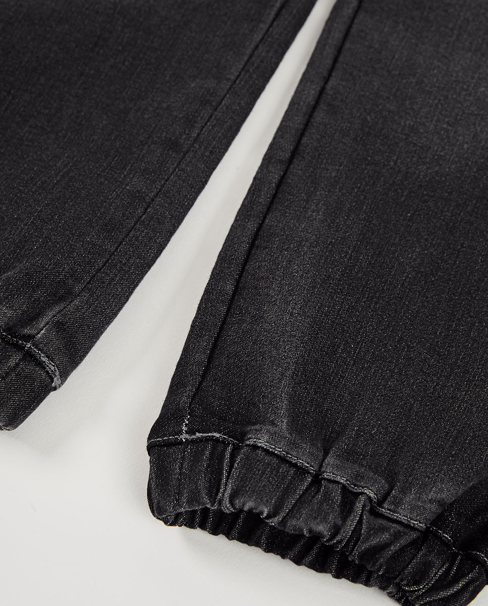 Jeans Denim de Malha Infantil Boboli Preto-4