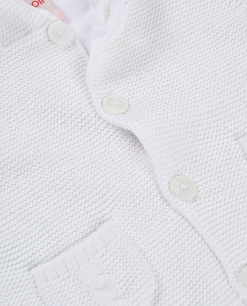 Casaco Tricotosa de Bebé Boboli Branco / Branco-3