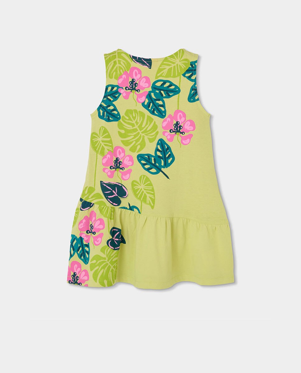 Vestido de Malha Infantil Amarelo-limão-2