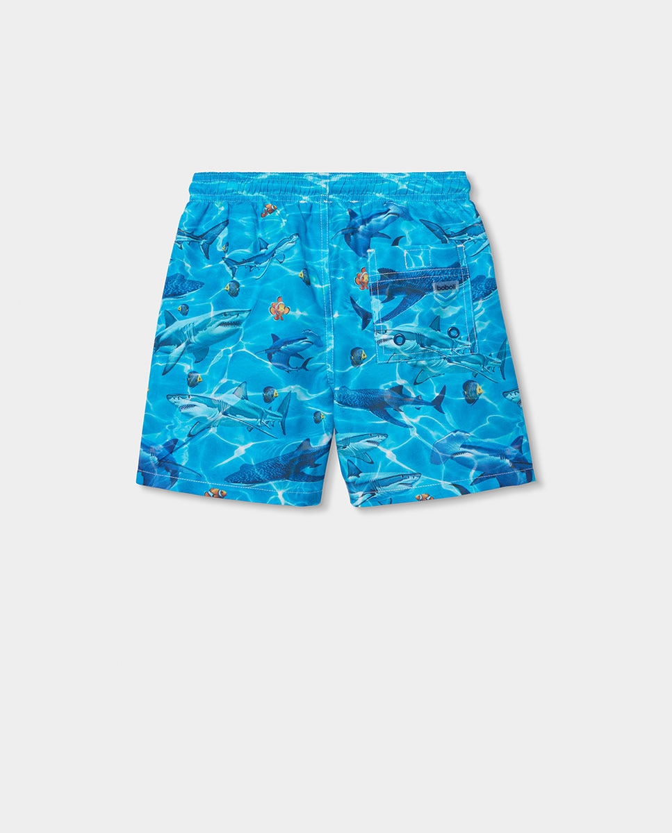 Fato de Banho de Tecido Reciclado Infantil Azul-oceano-2