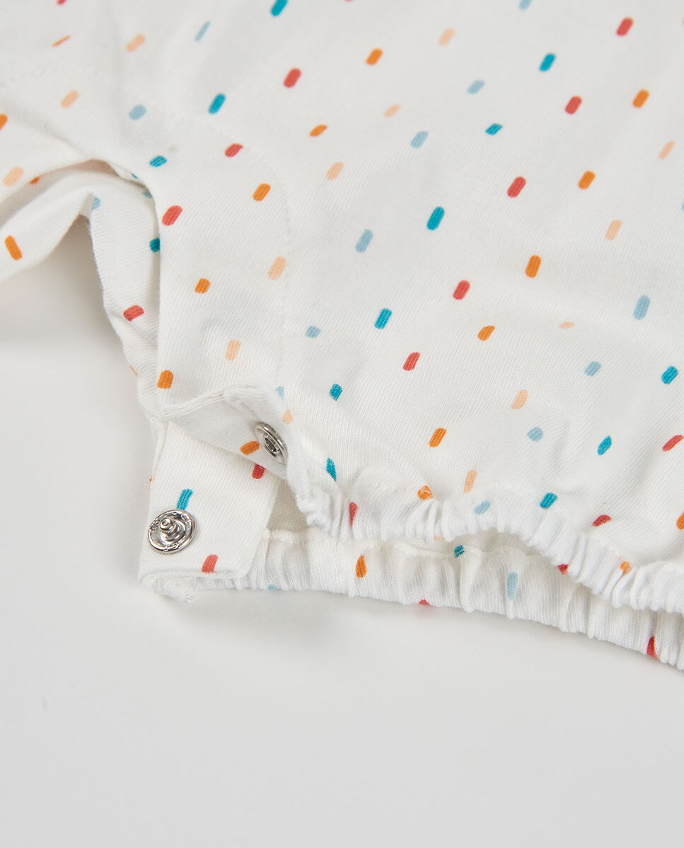 Babygrow de Malha Estampado de Bebé Boboli Branco-4