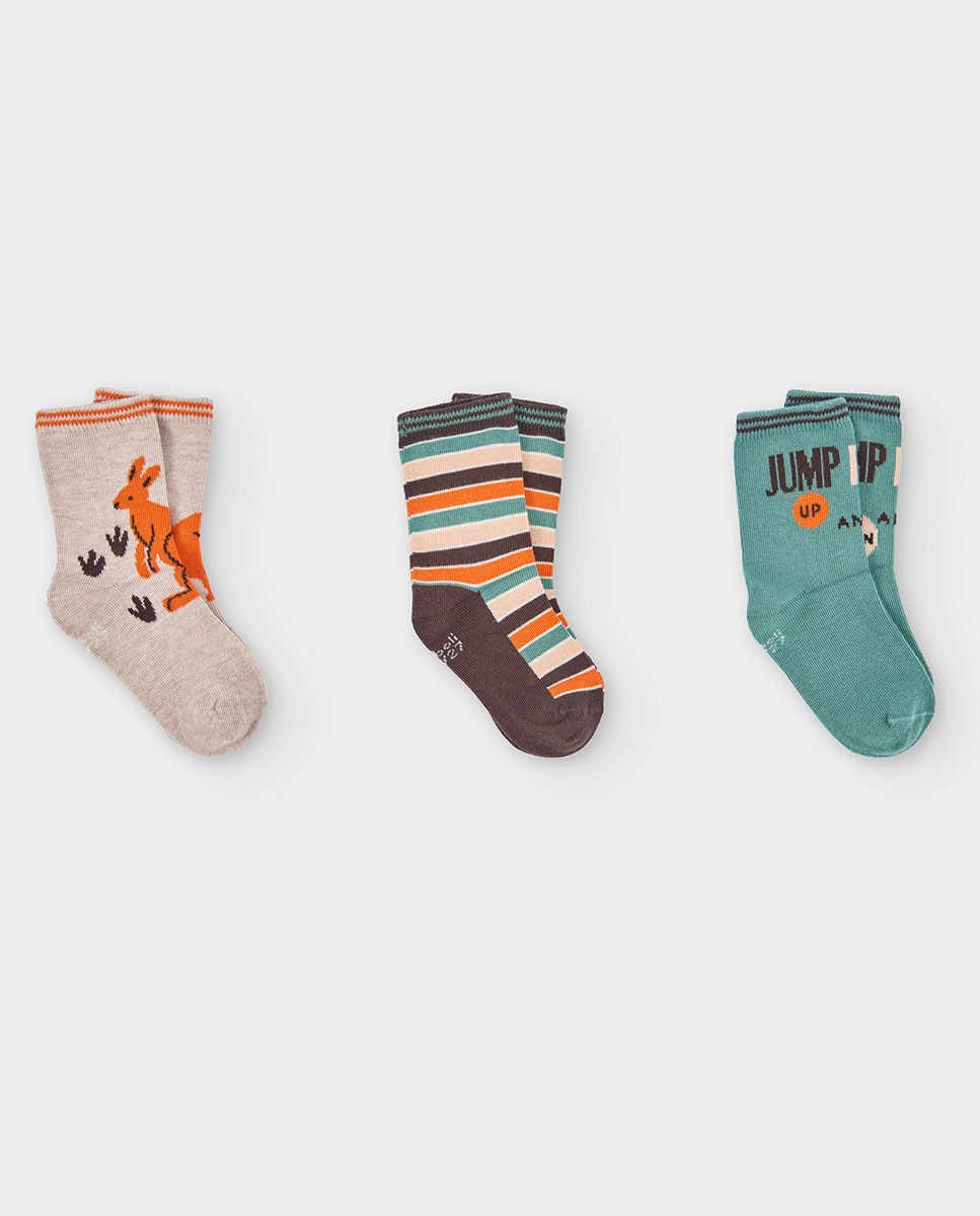 Imagem 0 de Pack de Meias de Algodão Infantil com Estampados Variados