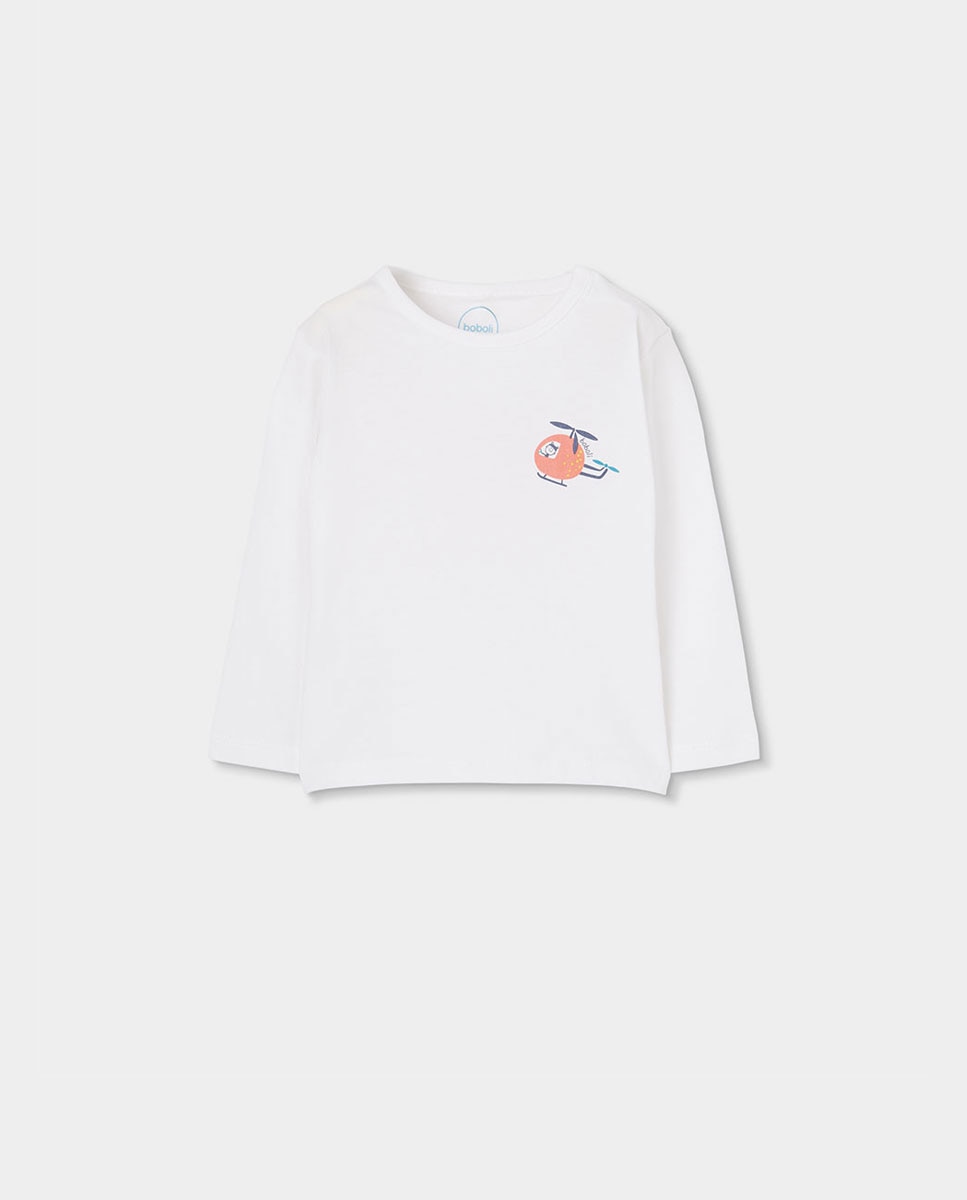 T-shirt de Malha para Bebé Boboli Branco-1