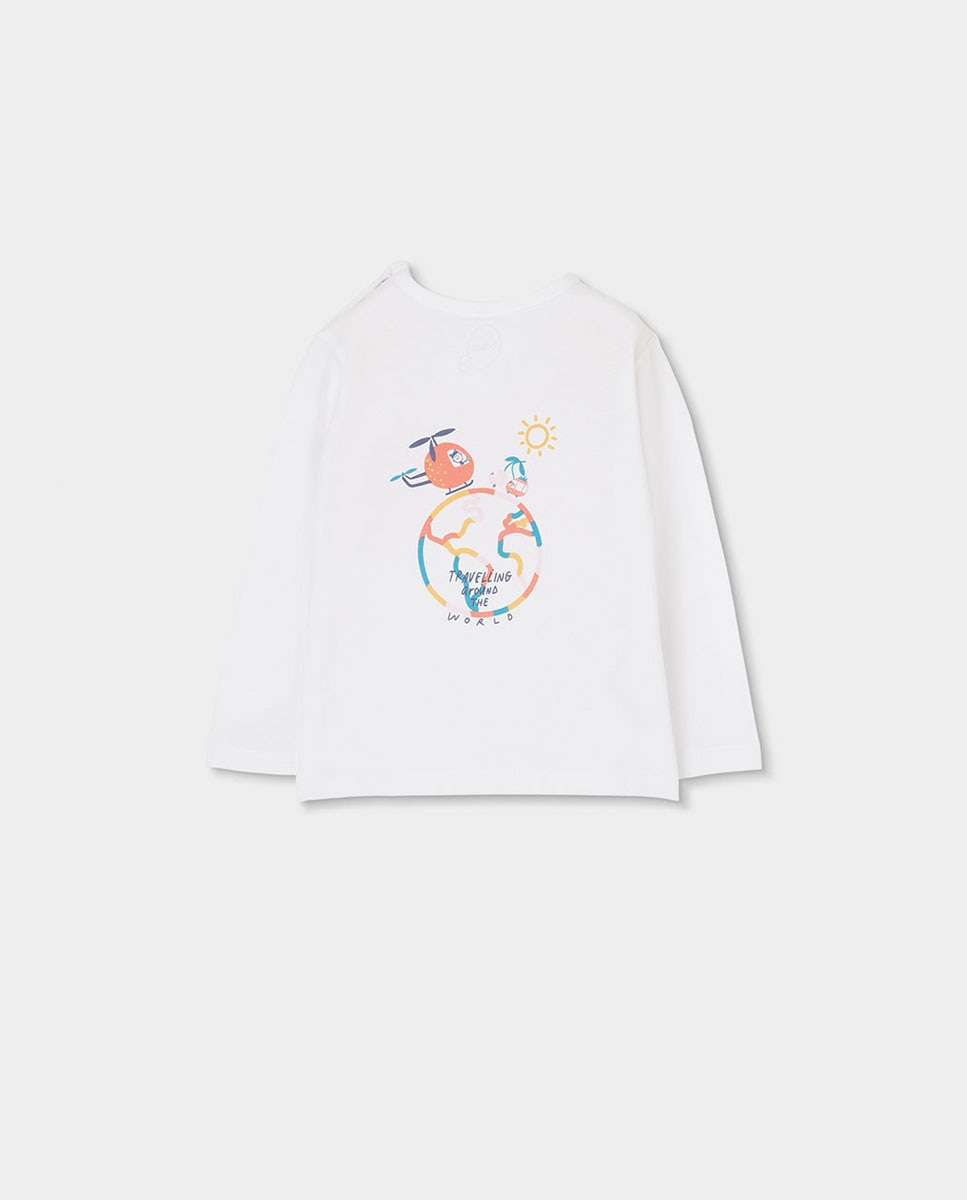 T-shirt de Malha para Bebé Boboli Branco-2