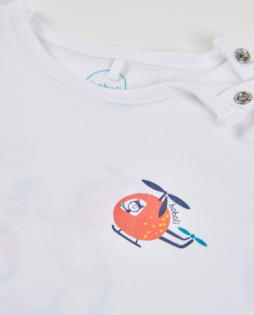 T-shirt de Malha para Bebé Boboli Branco-3