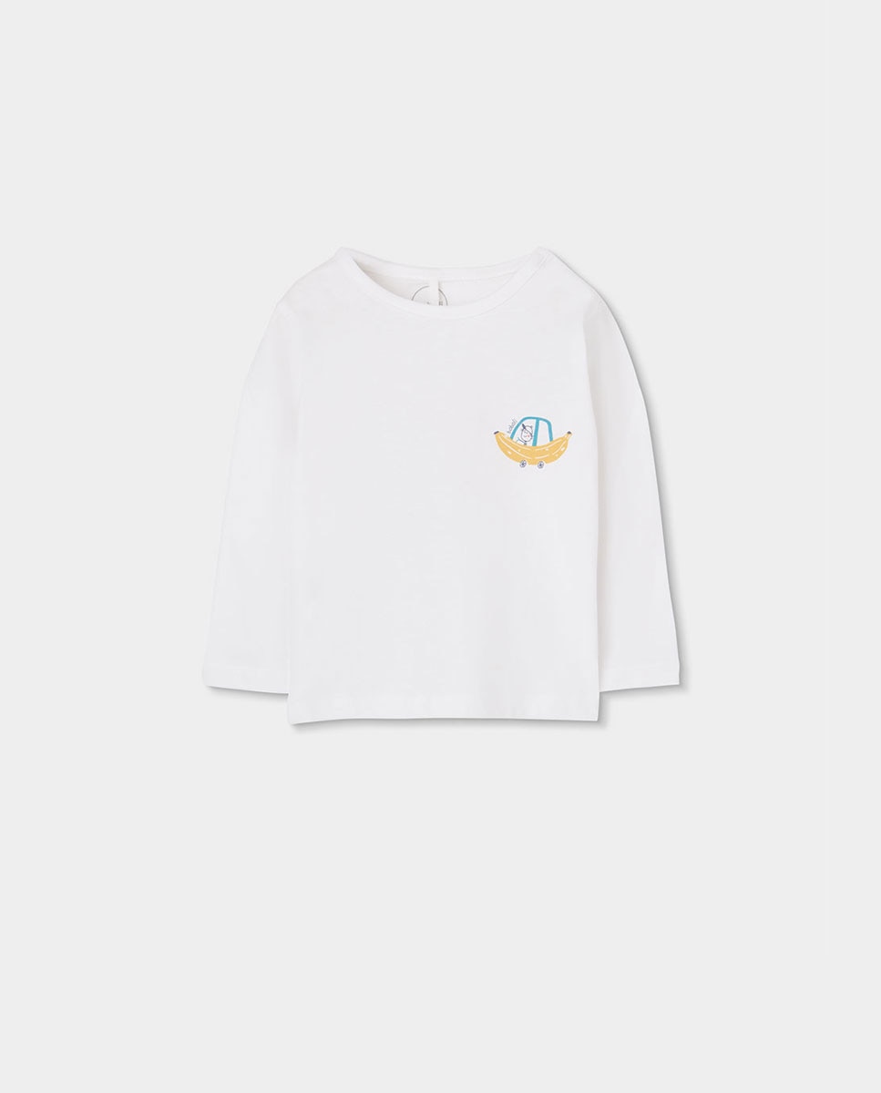 T-shirt de Malha para Bebé Boboli Branco-1