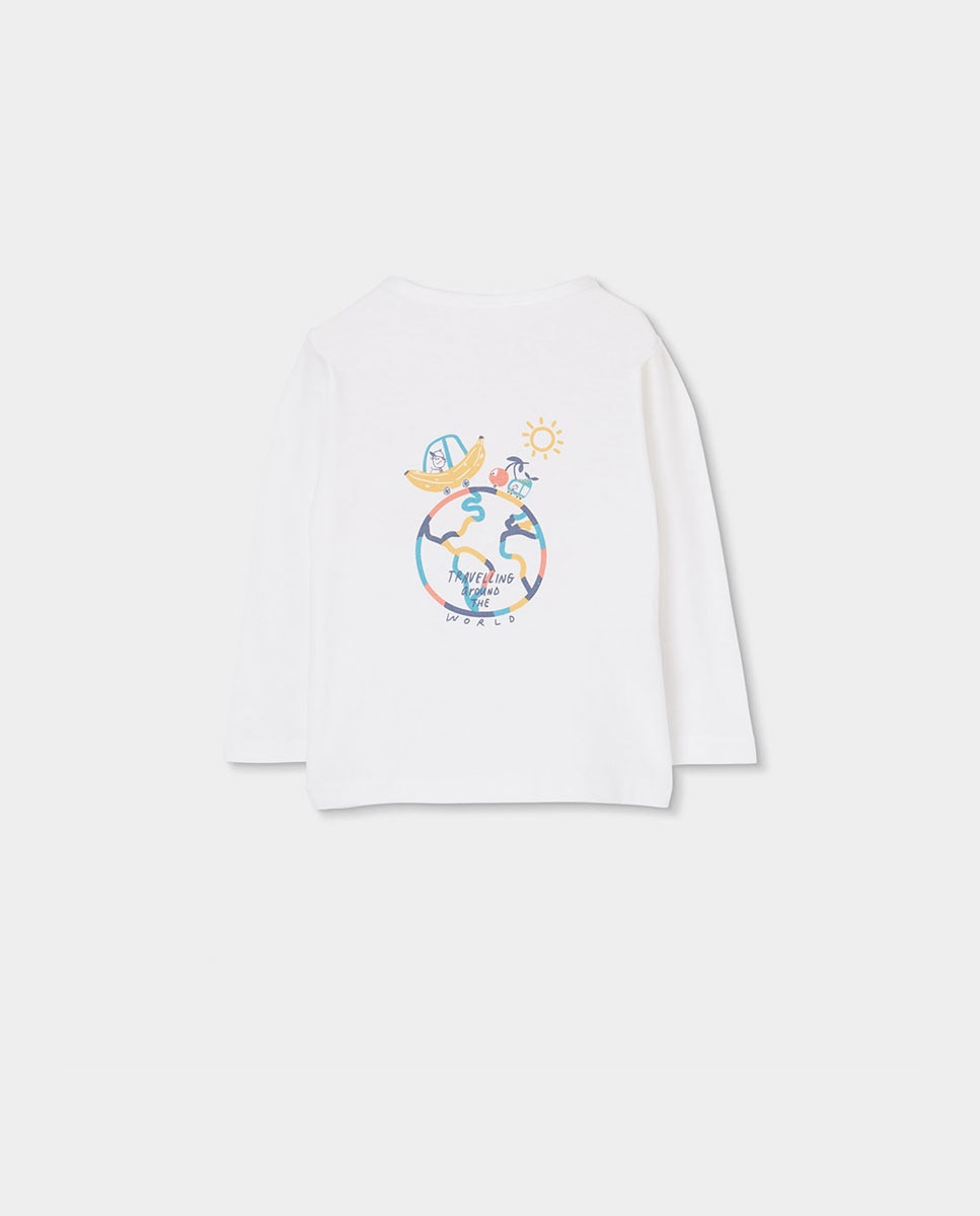 T-shirt de Malha para Bebé Boboli Branco-2