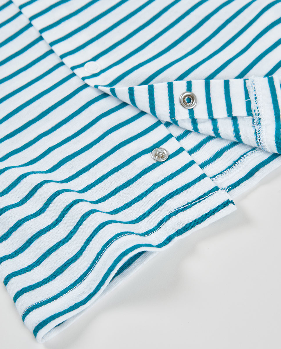 T-shirt de Malha Às Riscas para Bebé Boboli Azul-turquesa-4