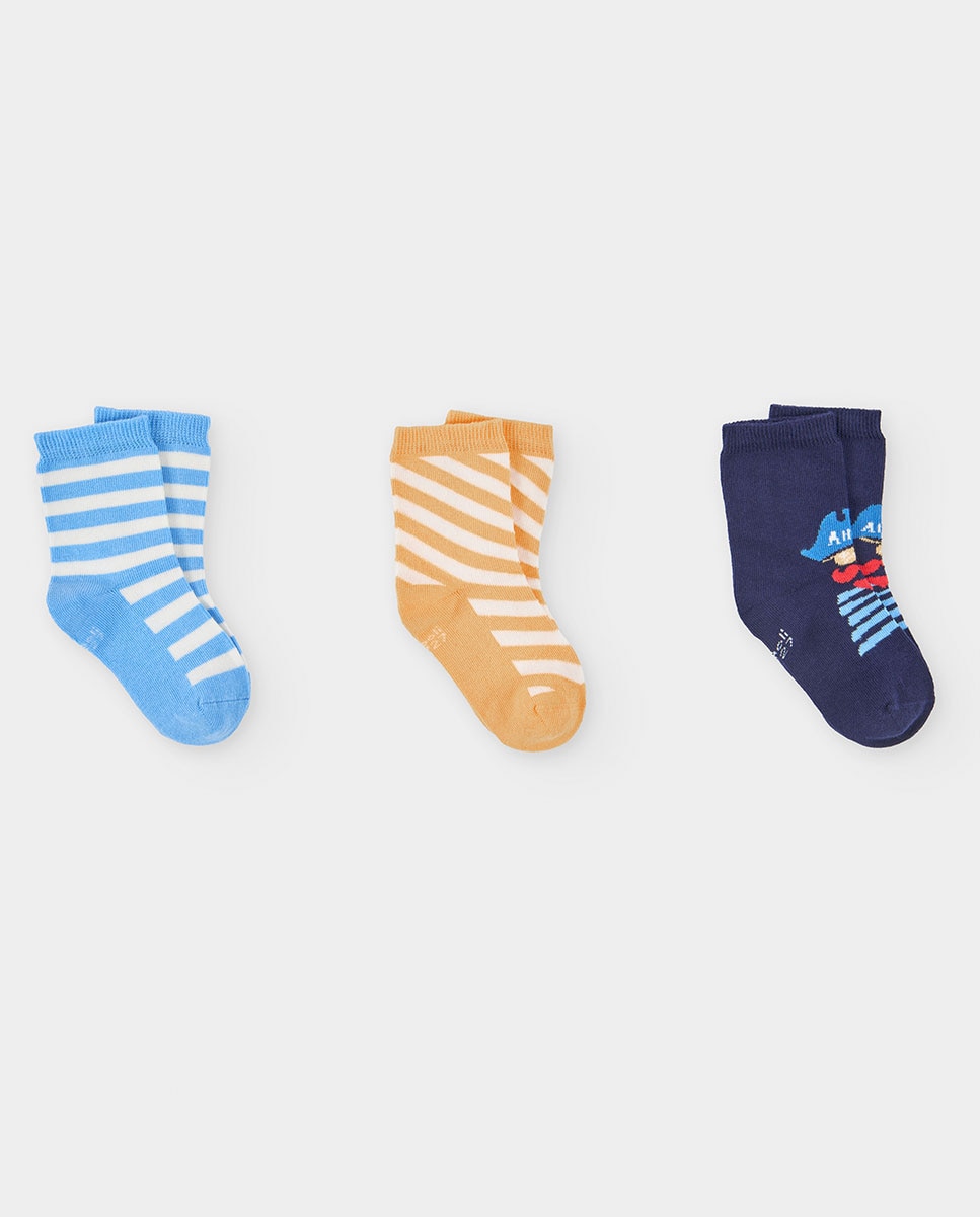 Imagem 0 de Pack de Meias de Algodão Infantil com Estampados Divertidos