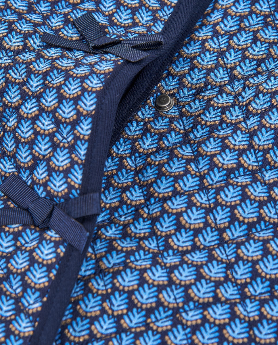 Casaco Acolchoado Estampado Infantil Azul-marinho / Rosa-3