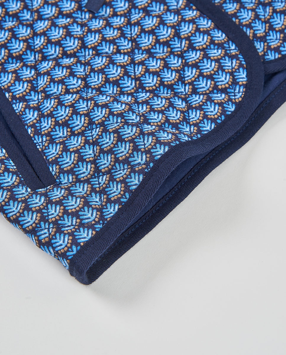 Casaco Acolchoado Estampado Infantil Azul-marinho / Rosa-4