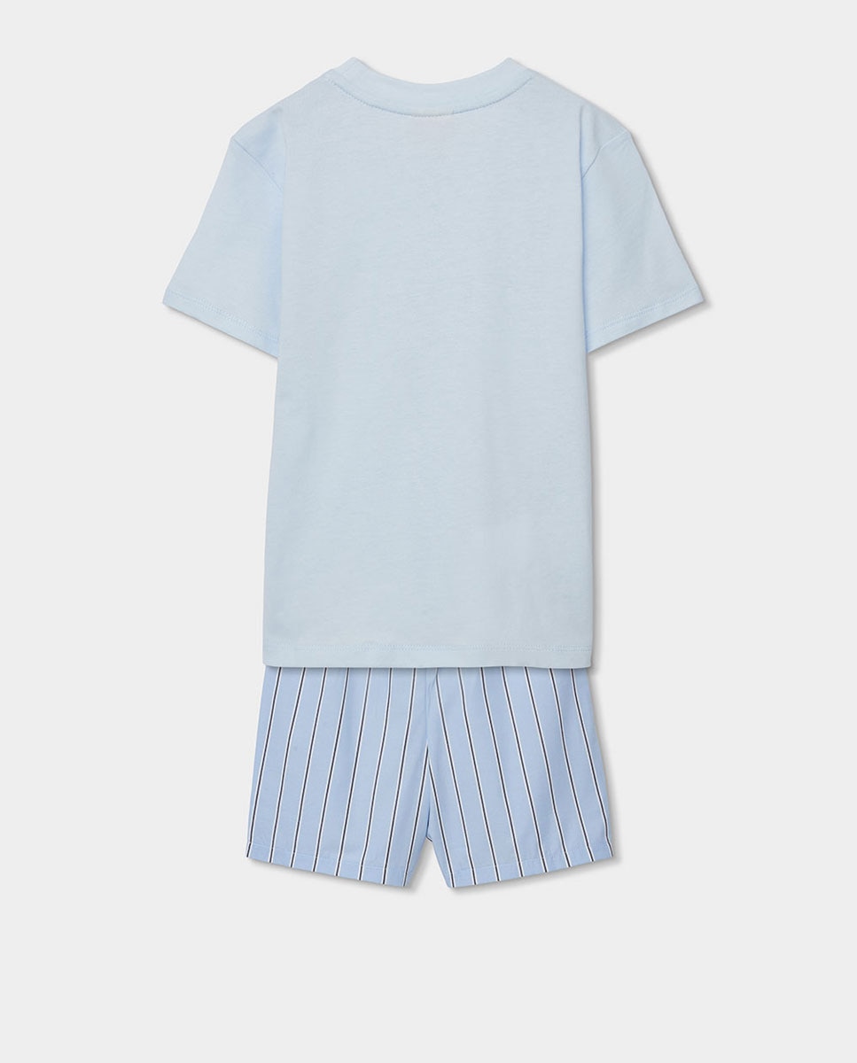 Pijama de Malha Combinado Infantil Boboli Azul-claro-2