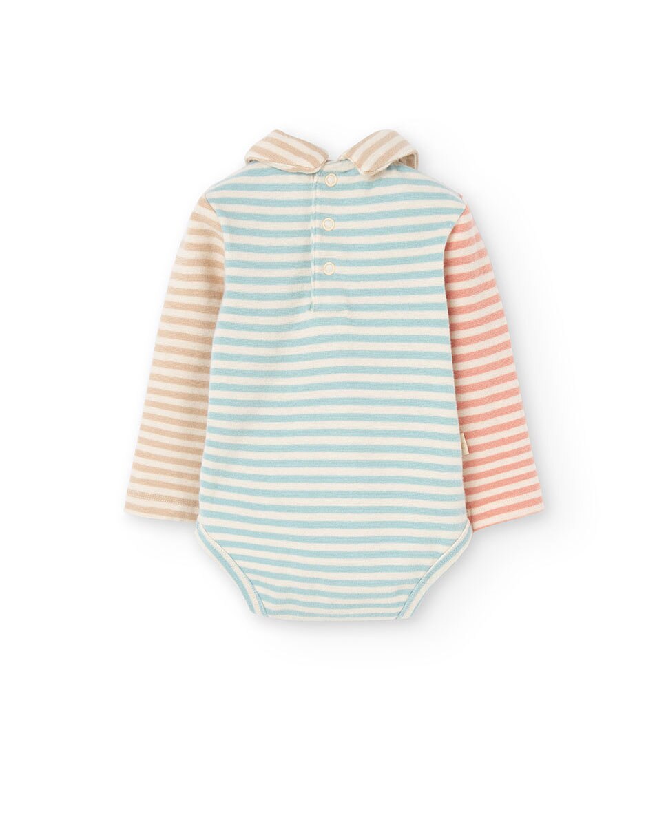 Jardineira para Bebé de Malha com Estampado Boboli Azul / Branco-2