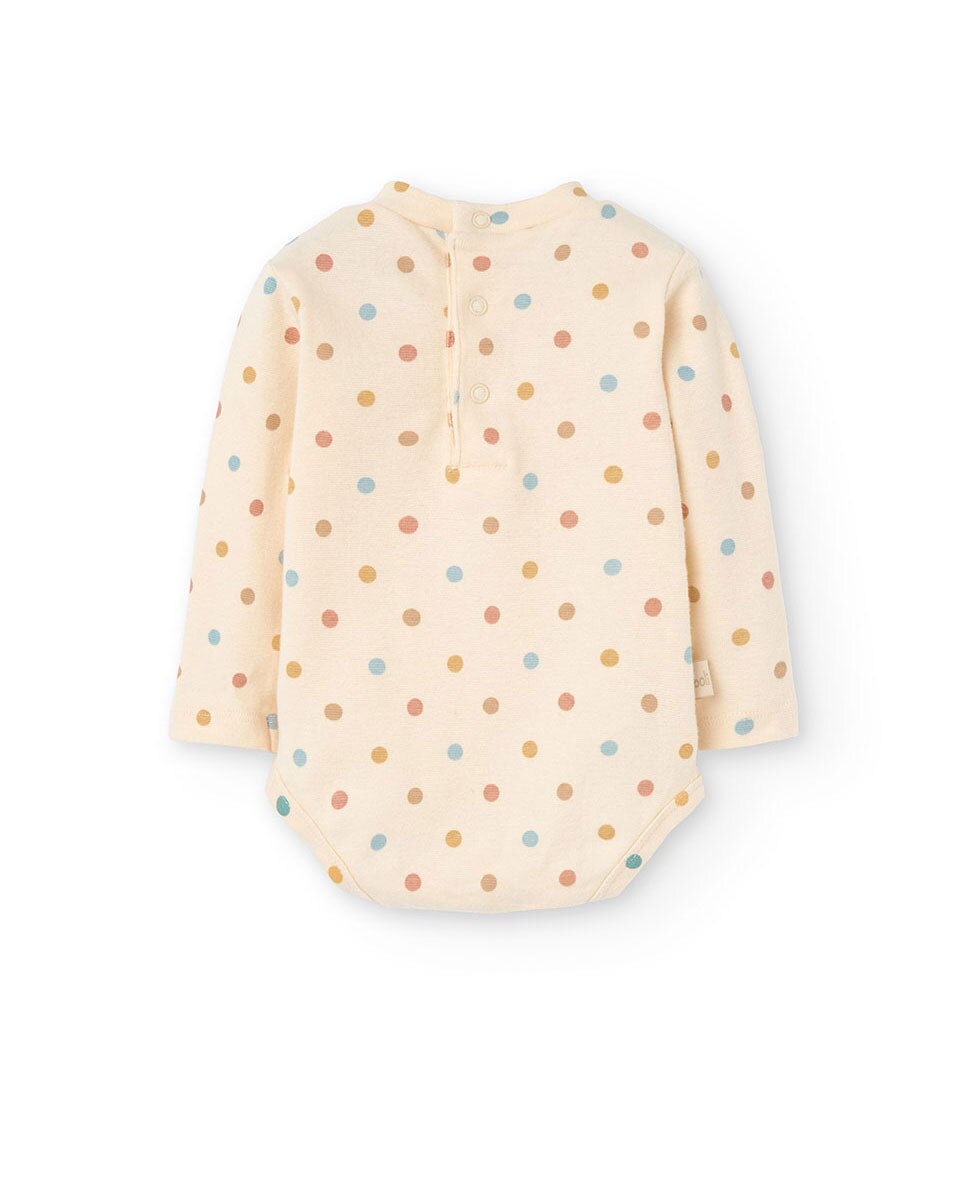 Body para Bebé de Malha com Bolinhas Boboli Natural-2