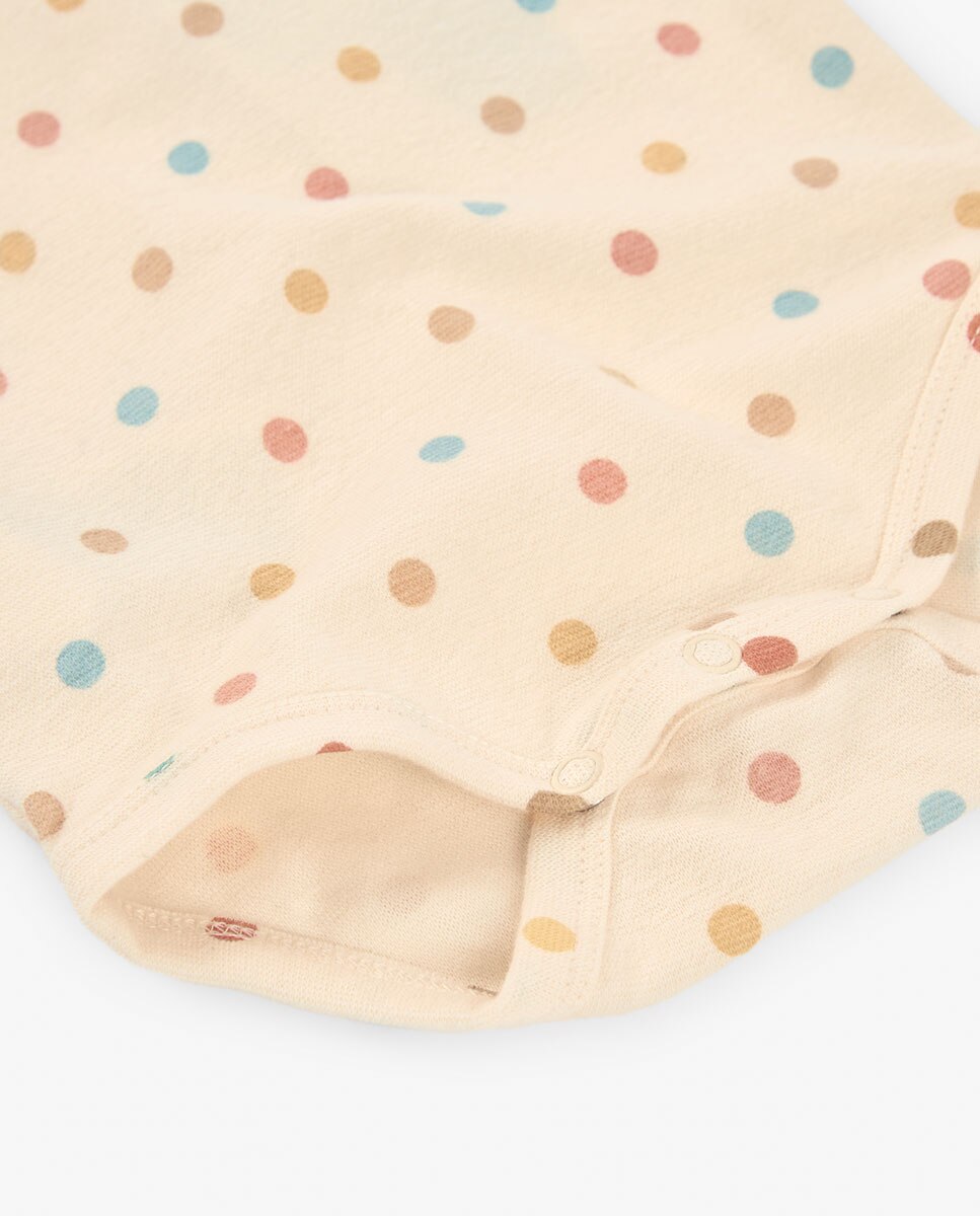 Body para Bebé de Malha com Bolinhas Boboli Natural-4
