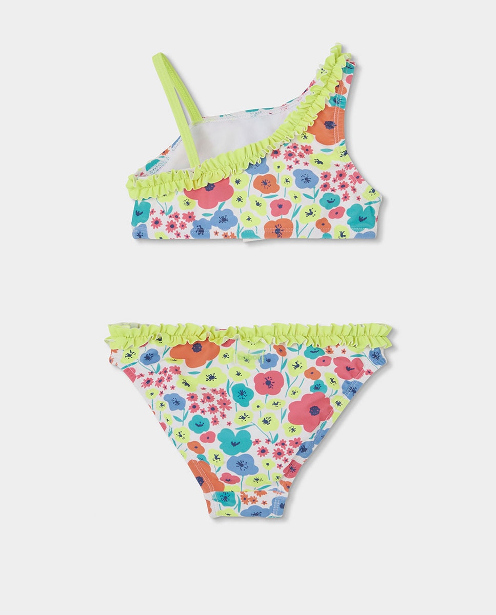 Biquíni Poliamida Flores Infantil Boboli Amarelo-flúor-2