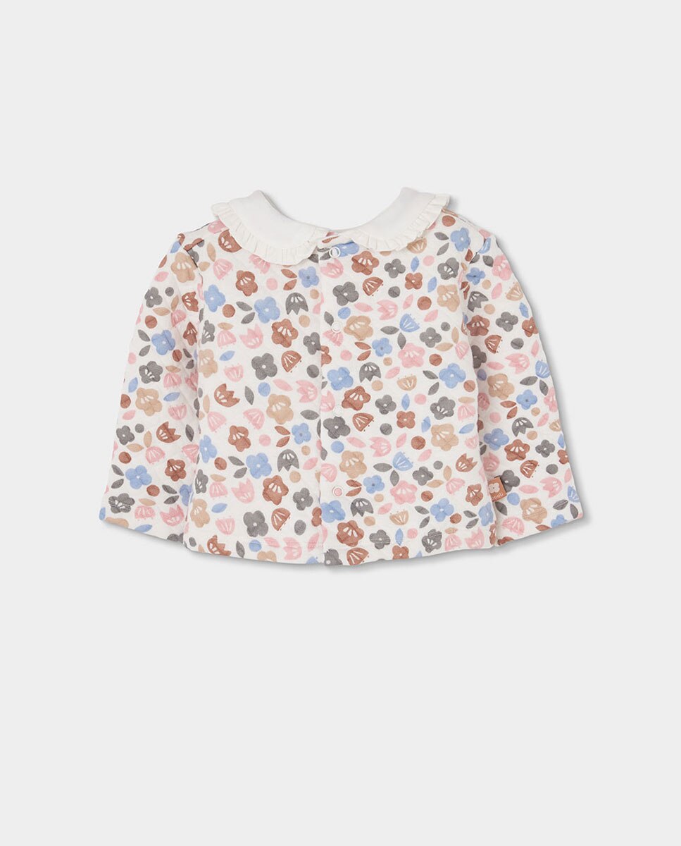 Conjunto para Bebé com Estampado de Flores e Gola Tipo Camisa Boboli Multicolor-5