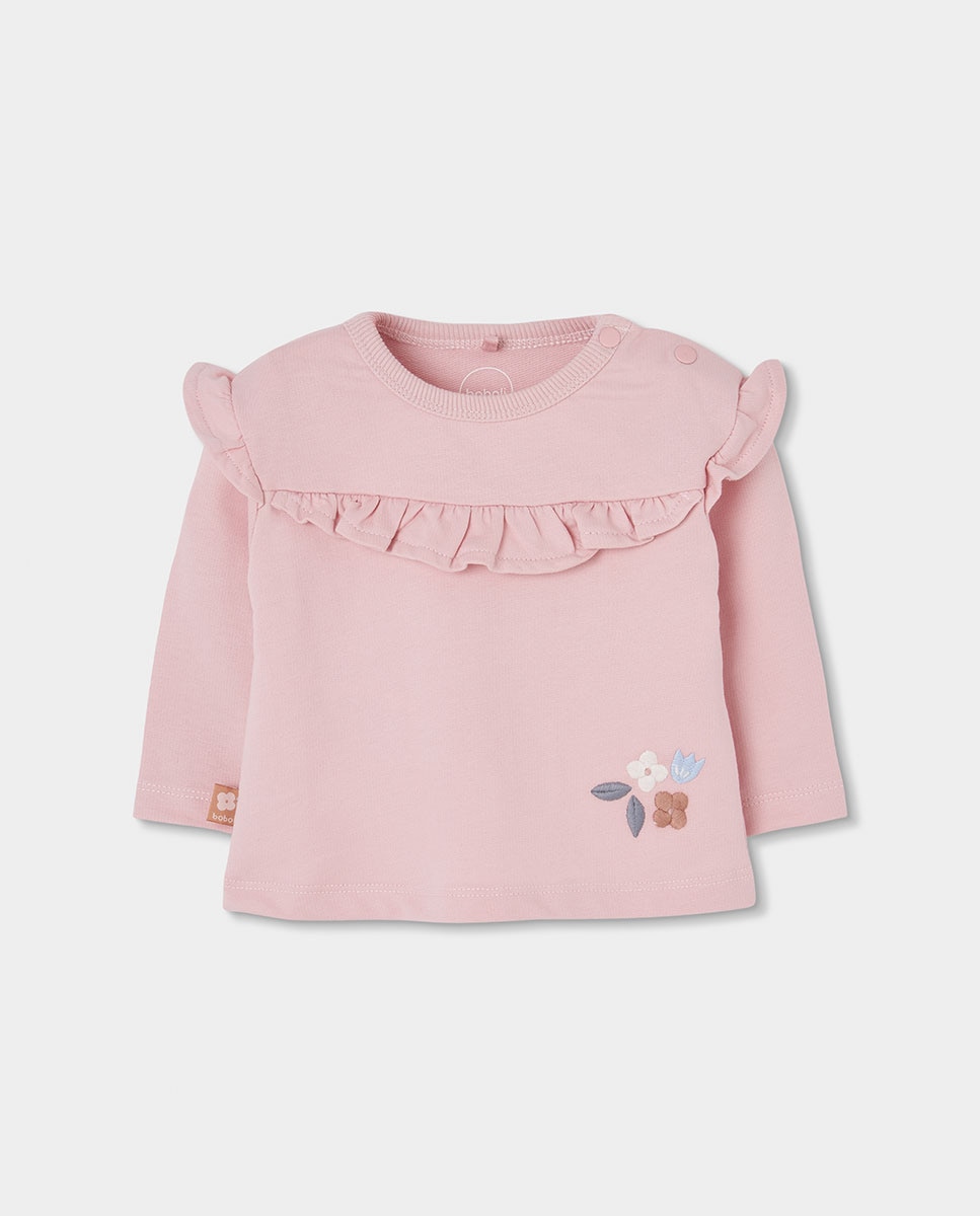 Conjunto para Bebé com Estampado de Flores e Manga Comprida Multicolor-3