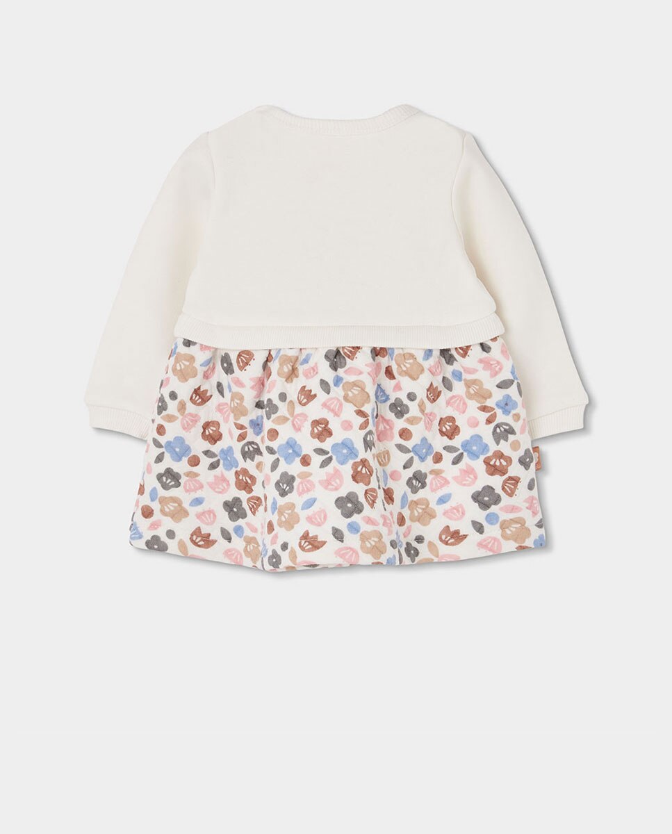Vestido para Bebé de Manga Comprida com Gola Redonda Multicolor-2