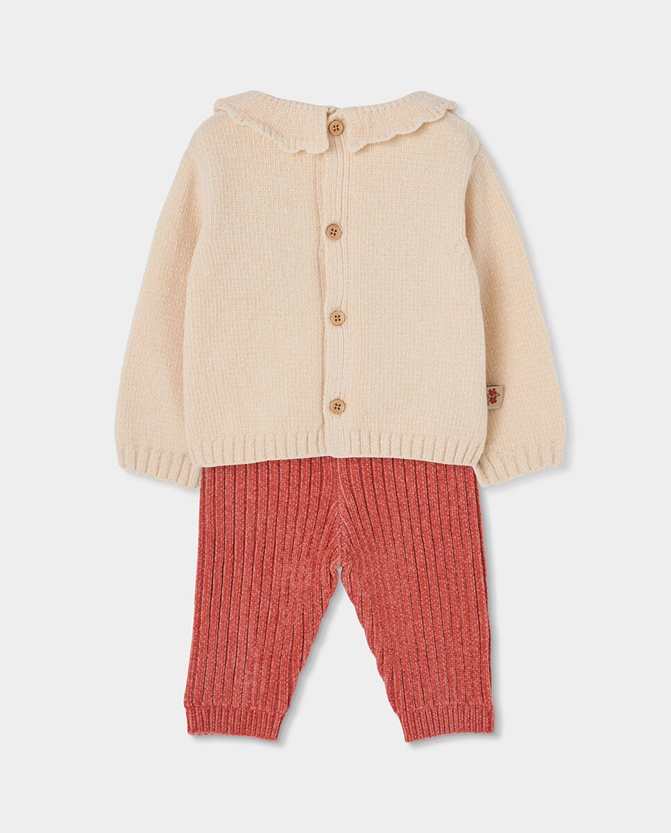 Conjunto para Bebé de Manga Comprida com Gola Redonda Vermelho-2