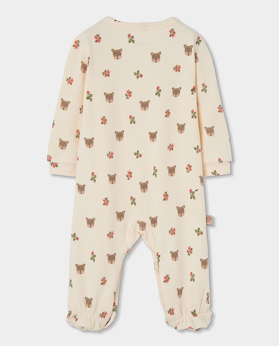Babygrow para Bebé de Manga Comprida com Gola Redonda Boboli Castanho-2