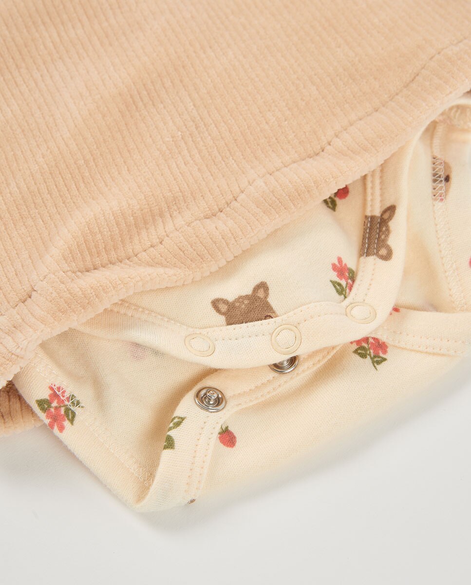 Conjunto para Bebé de Algodão com Manga Comprida e Gola Redonda Rosa-8