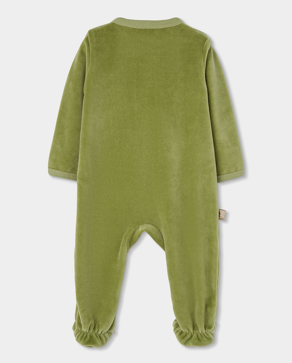 Babygrow para Bebé de Manga Comprida com Gola Redonda Bege / Branco-2