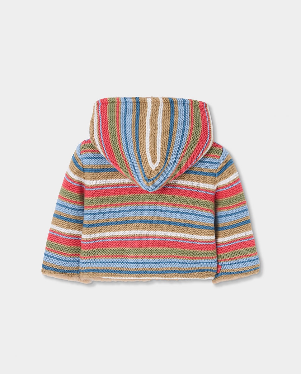 Casaco Reversível para Bebé com Capuz e Bolso Multicolor-5
