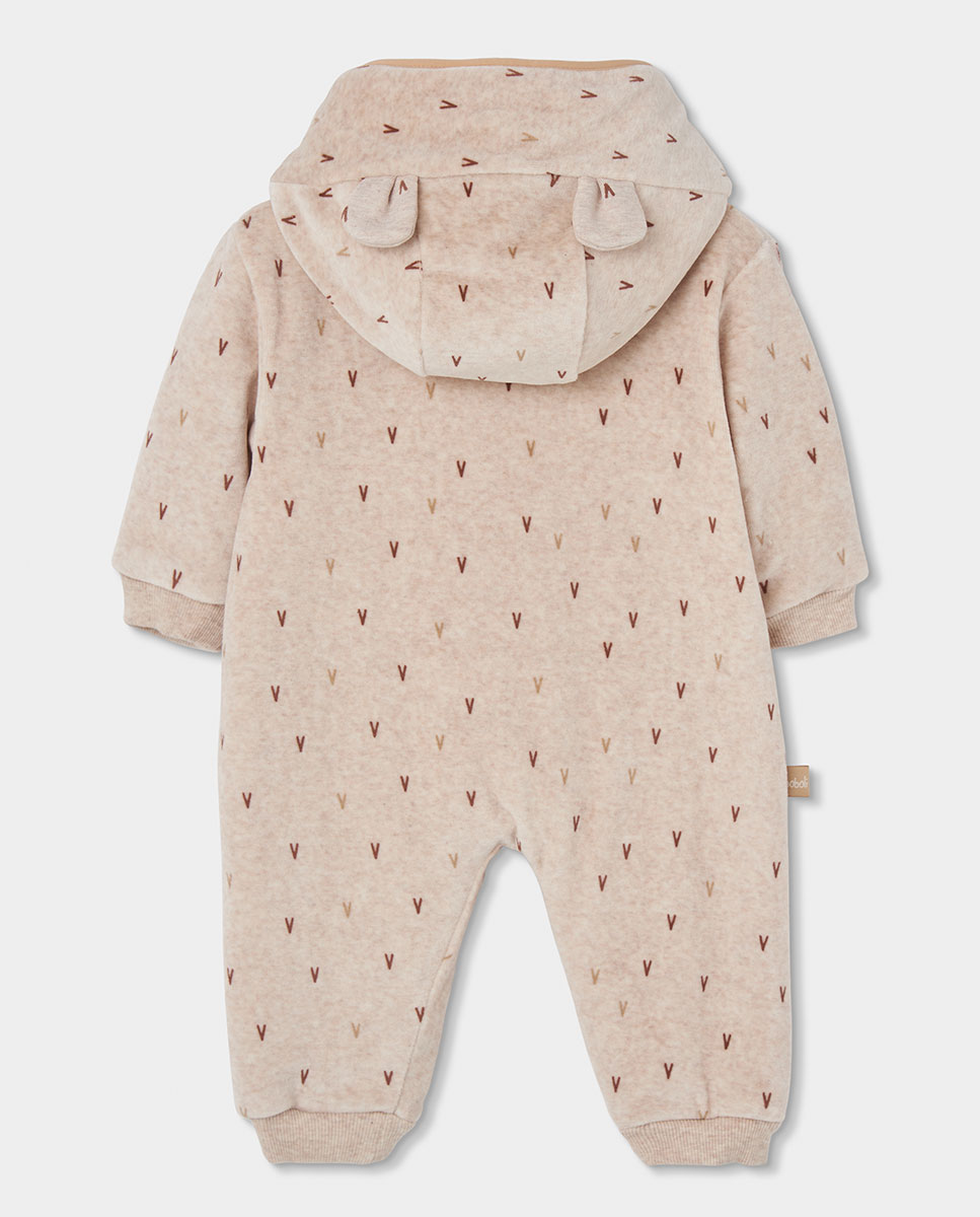 Babygrow para Bebé de Manga Comprida com Gola Redonda Castanho-2