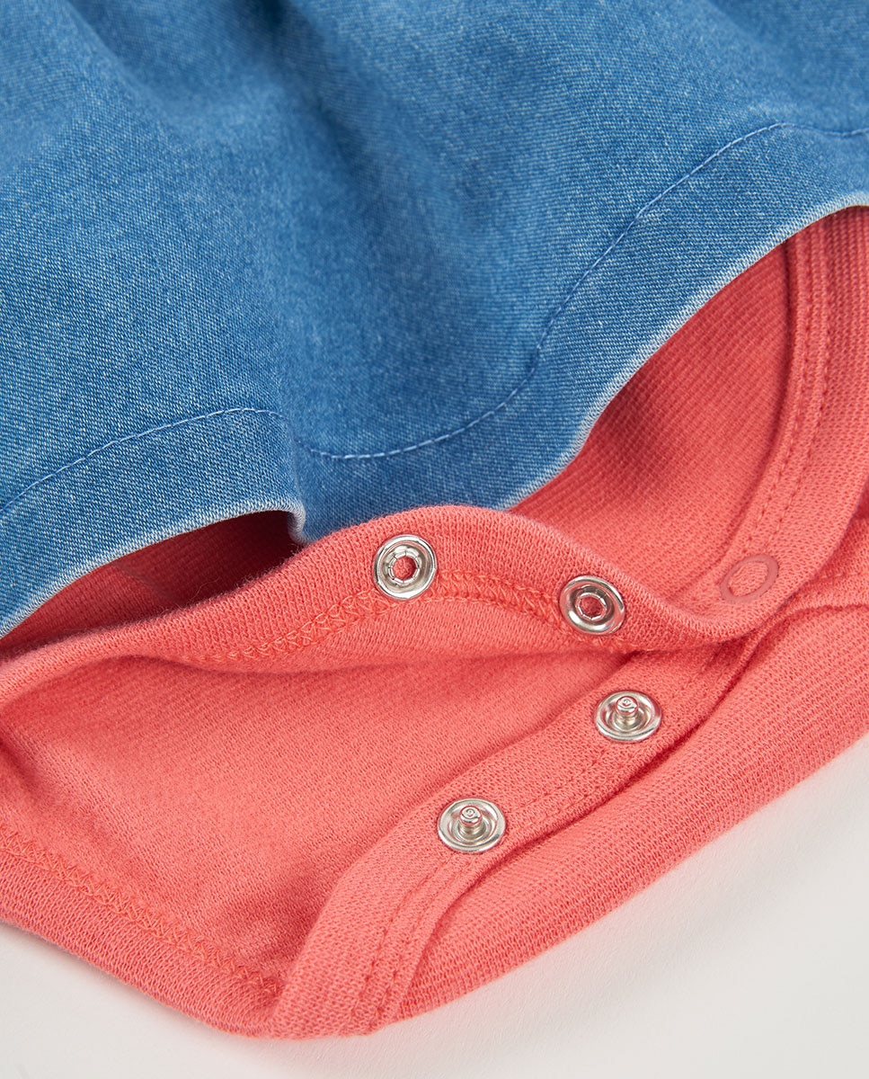 Conjunto de Malha para Bebé de Manga Comprida com Gola Semicisne Boboli Azul denim-8