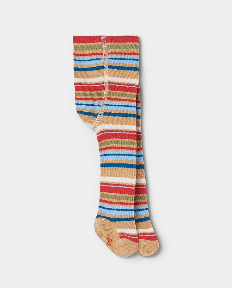 Imagem 0 de Collants Infantil com Estampado Às Riscas e Cintura Subida