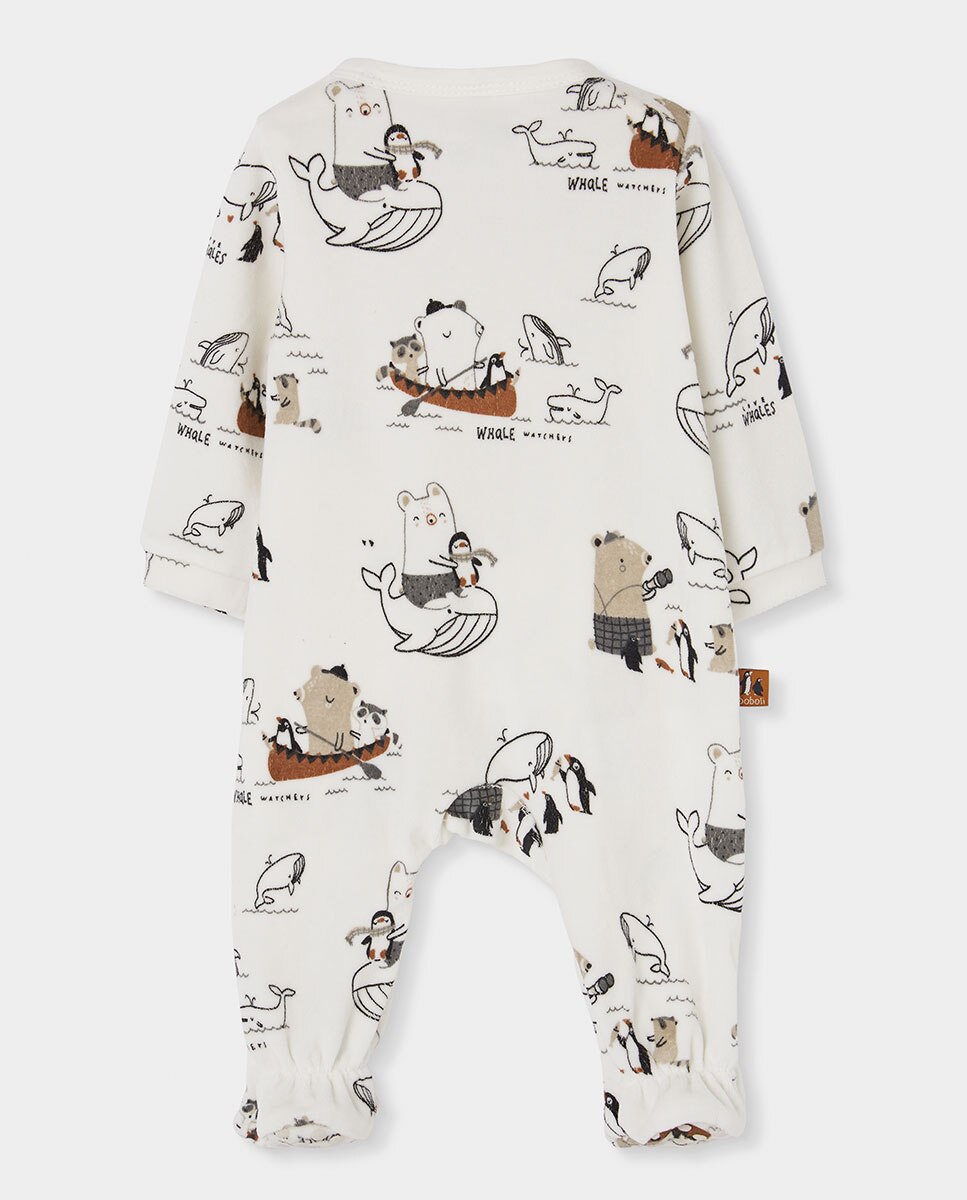 Conjunto de Malha para Bebé de Algodão com Bolso Branco-2