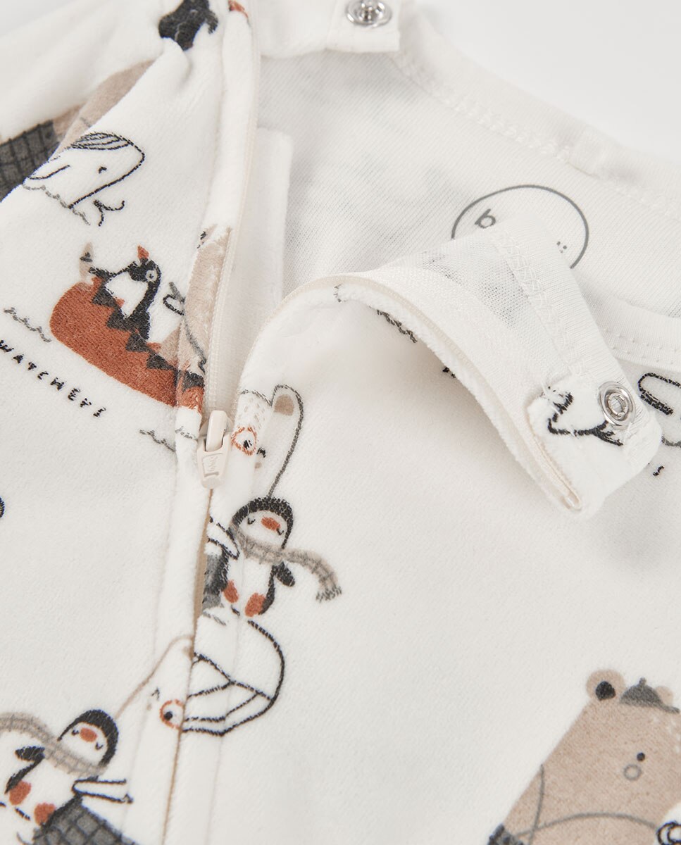 Conjunto de Malha para Bebé de Algodão com Bolso Branco-3