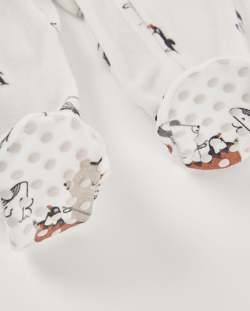 Babygrow para Bebé de Manga Comprida com Gola Redonda Branco-4