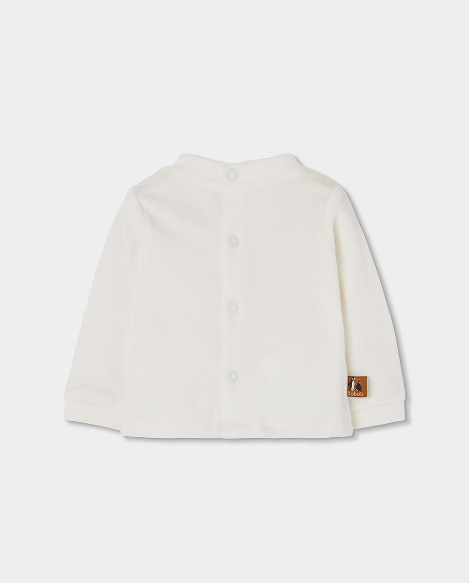 Babygrow para Bebé de Manga Comprida com Gola Redonda Branco / Carvalho-6