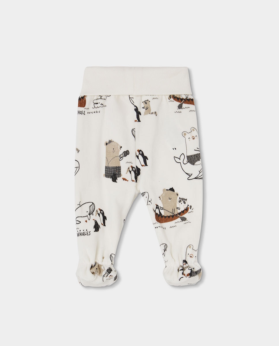 Babygrow para Bebé de Manga Comprida com Gola Redonda Branco / Carvalho-7