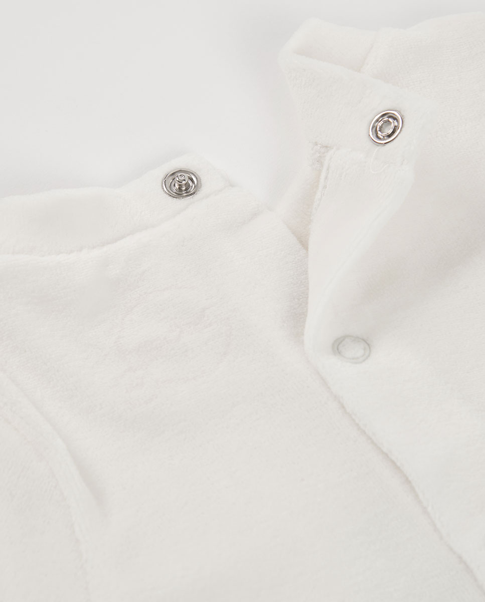 Babygrow para Bebé de Manga Comprida com Gola Redonda Branco / Carvalho-9