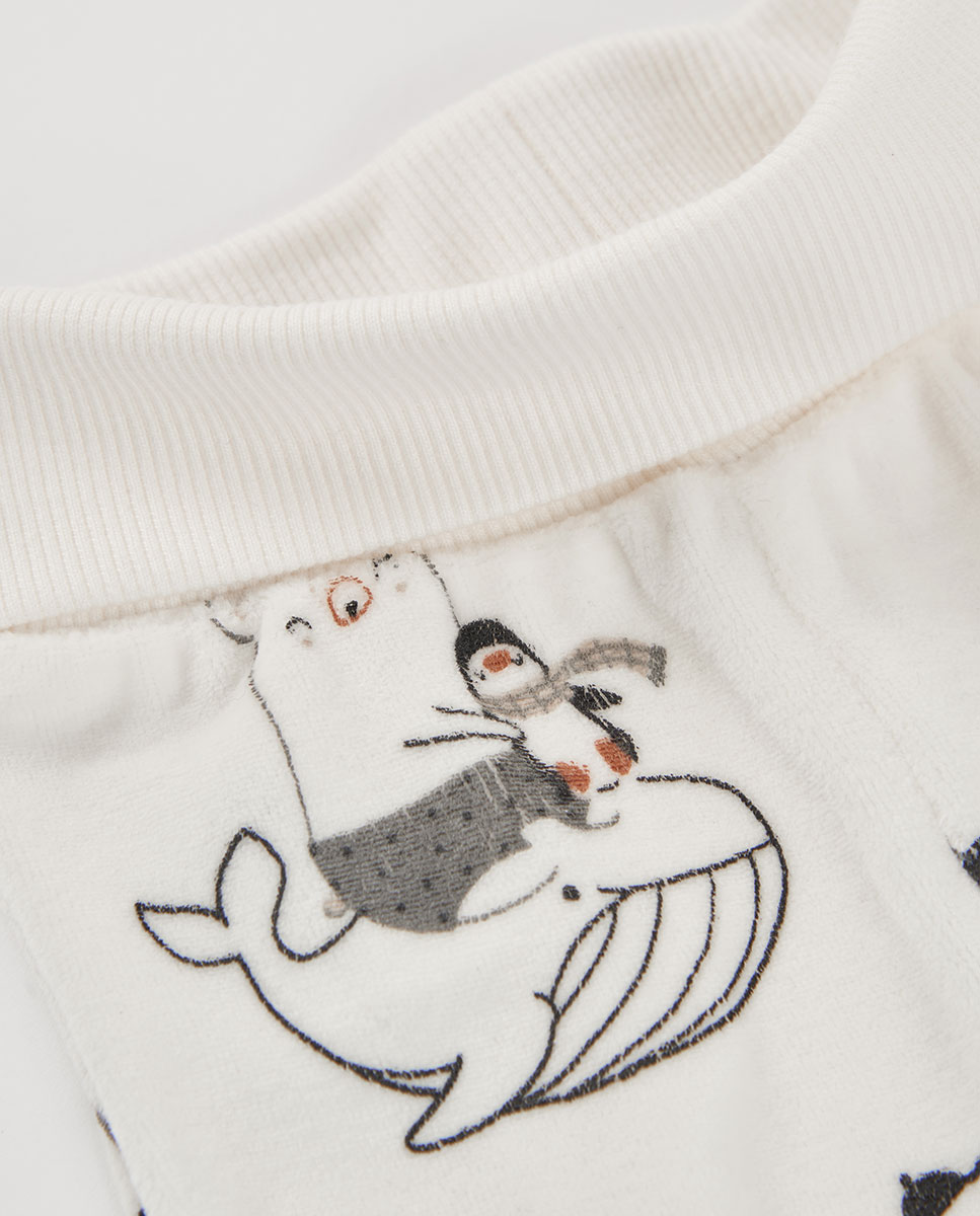 Babygrow para Bebé de Manga Comprida com Gola Redonda Branco / Carvalho-10