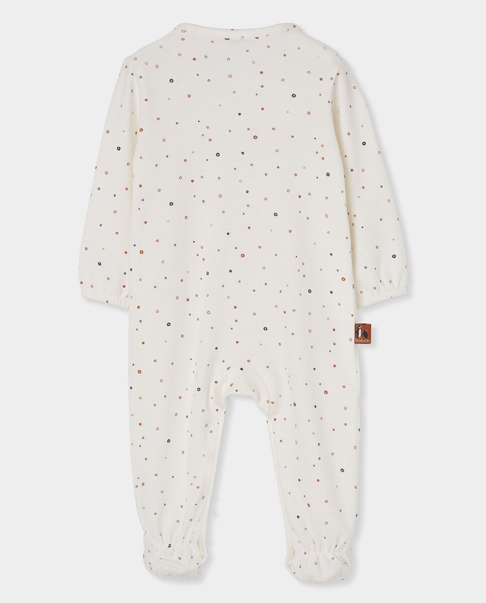 Babygrow para Bebé de Manga Comprida com Gola em V Laranja / Preto-2
