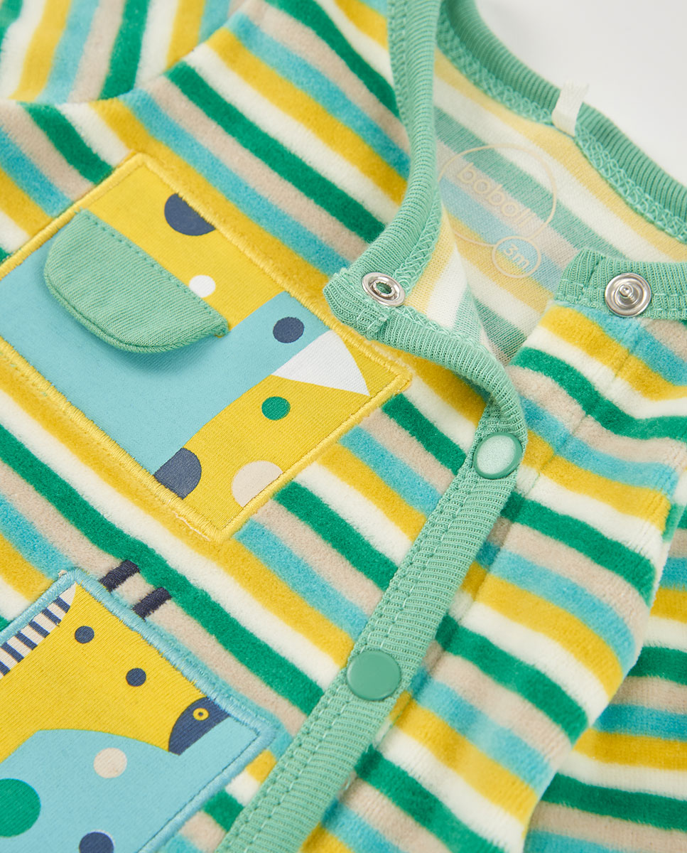 Babygrow para Bebé de Manga Comprida com Estampado Às Riscas Multicolor-3