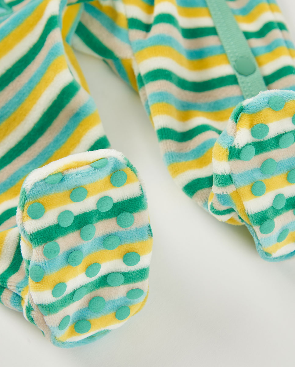 Babygrow para Bebé de Manga Comprida com Estampado Às Riscas Multicolor-4