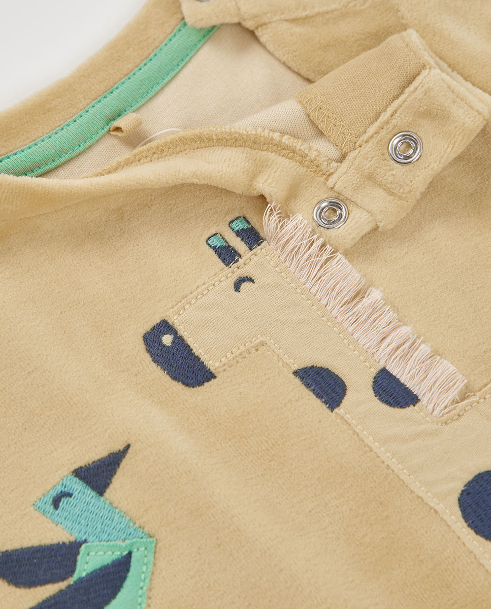 Babygrow para Bebé de Manga Comprida com Estampado Às Riscas Multicolor-3