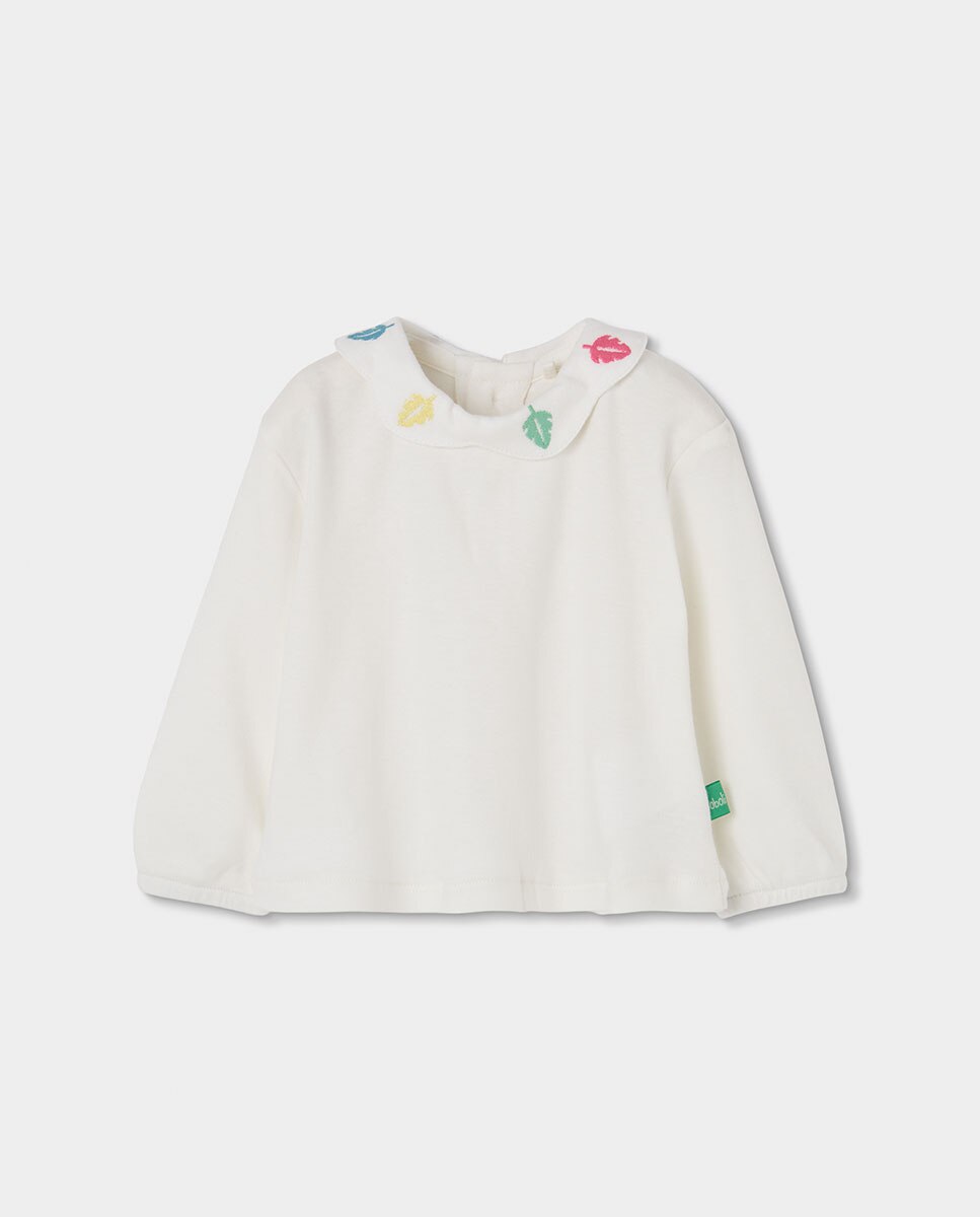 Conjunto de Malha para Bebé de Algodão de Manga Comprida Branco / Verde-3