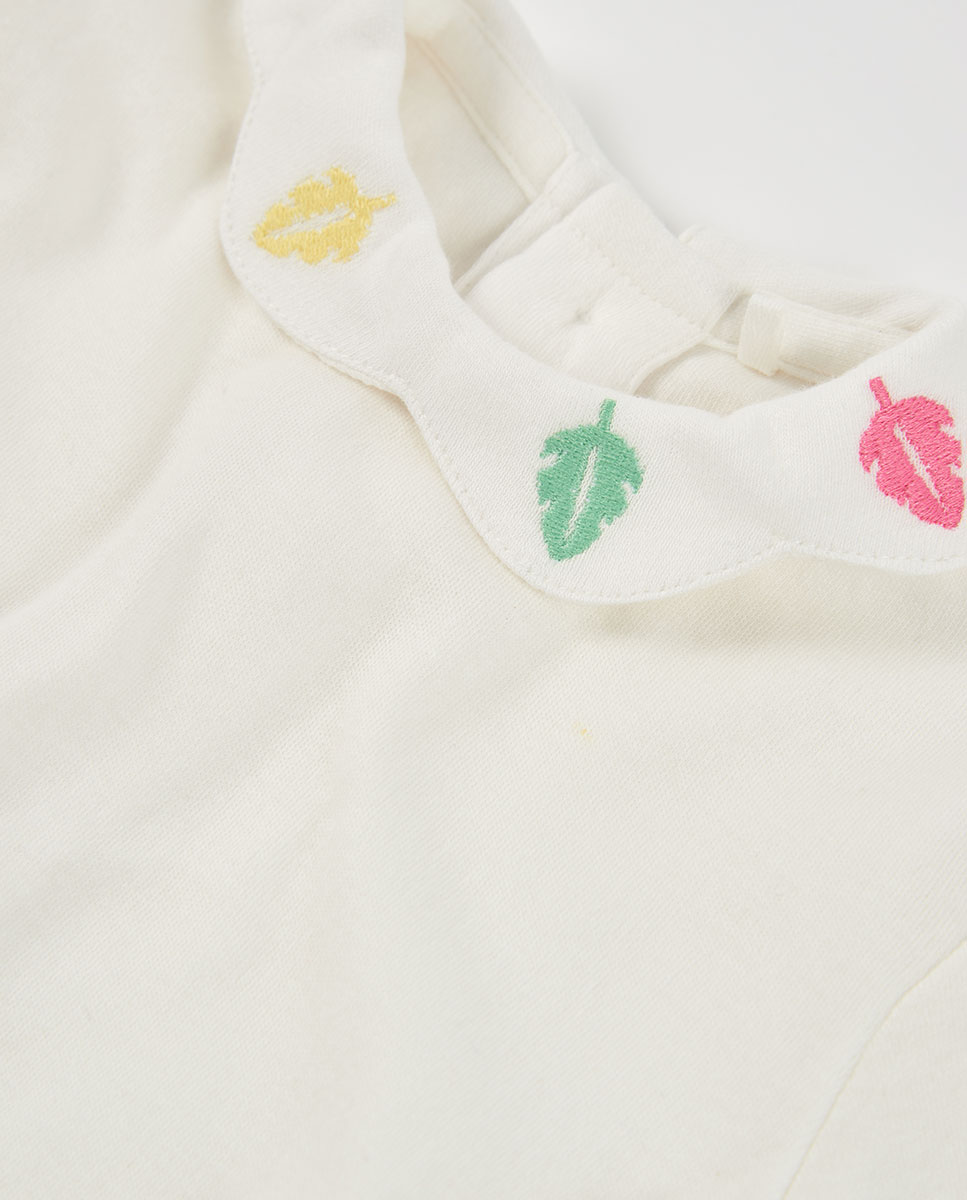 Conjunto de Malha para Bebé de Algodão de Manga Comprida Branco / Verde-7