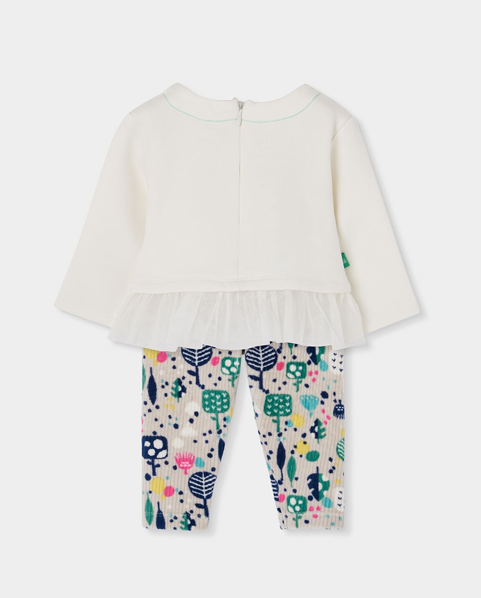 Conjunto de Malha para Bebé de Algodão de Manga Comprida Multicolor-2