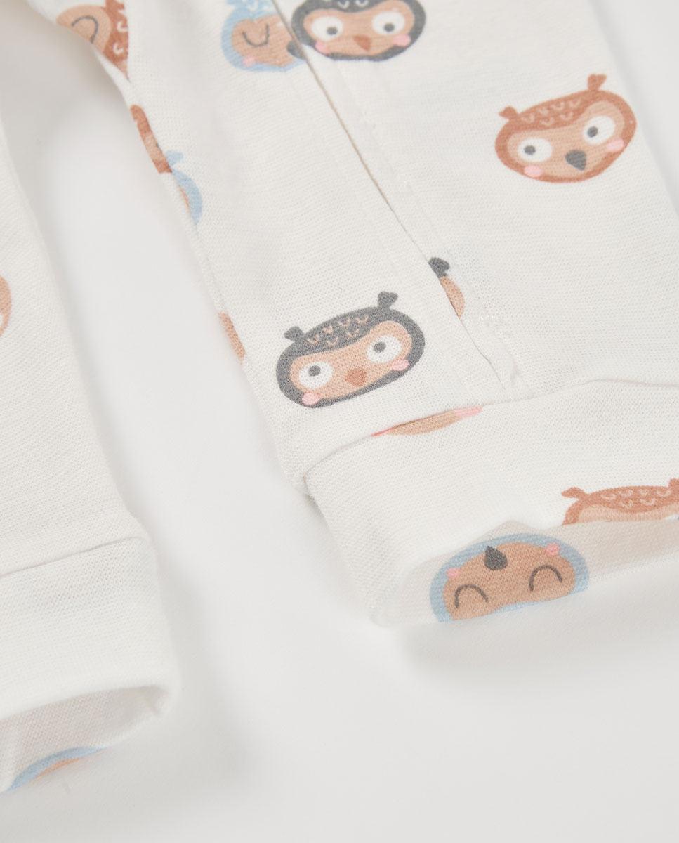Babygrow para Bebé de Manga Comprida com Gola Redonda Branco-4